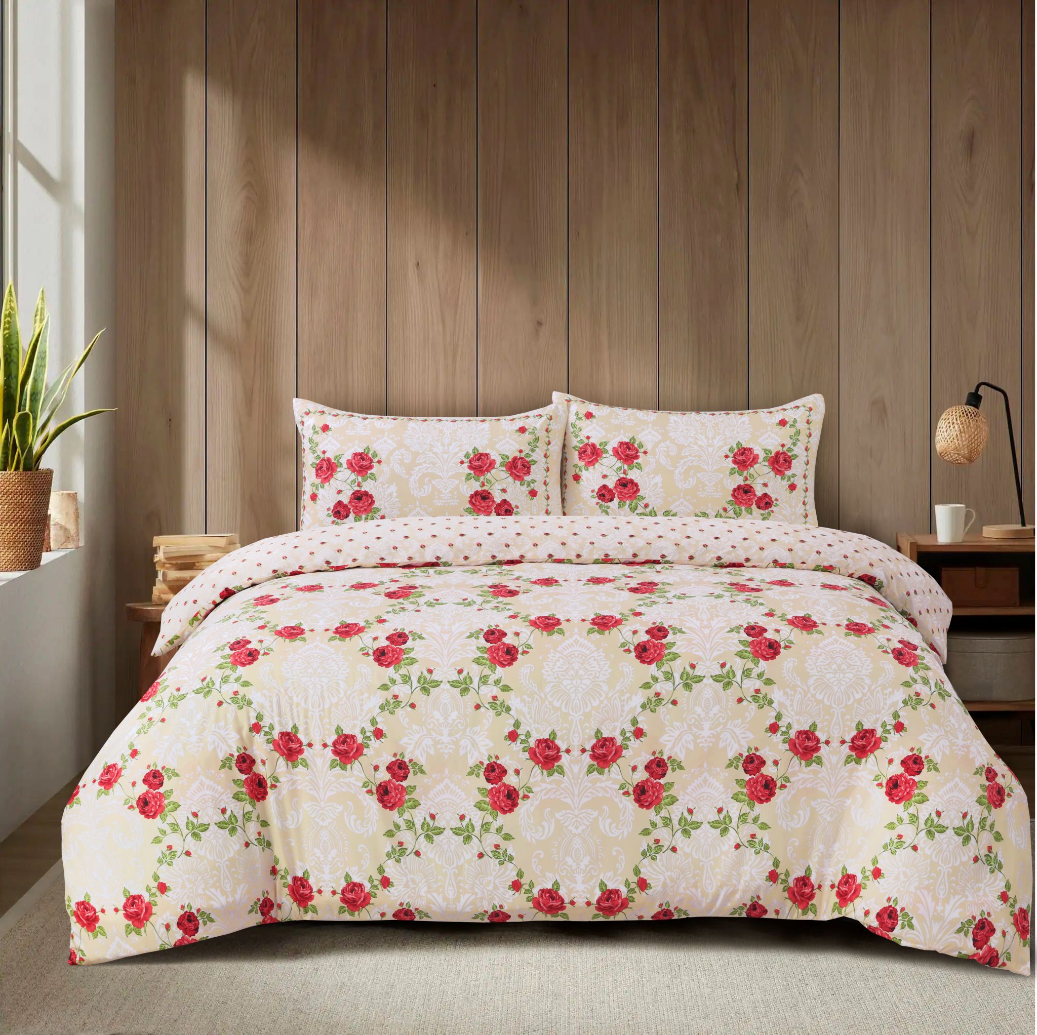 4 Piece Printed Duvet Quilt Cover Luxury Bedding Set